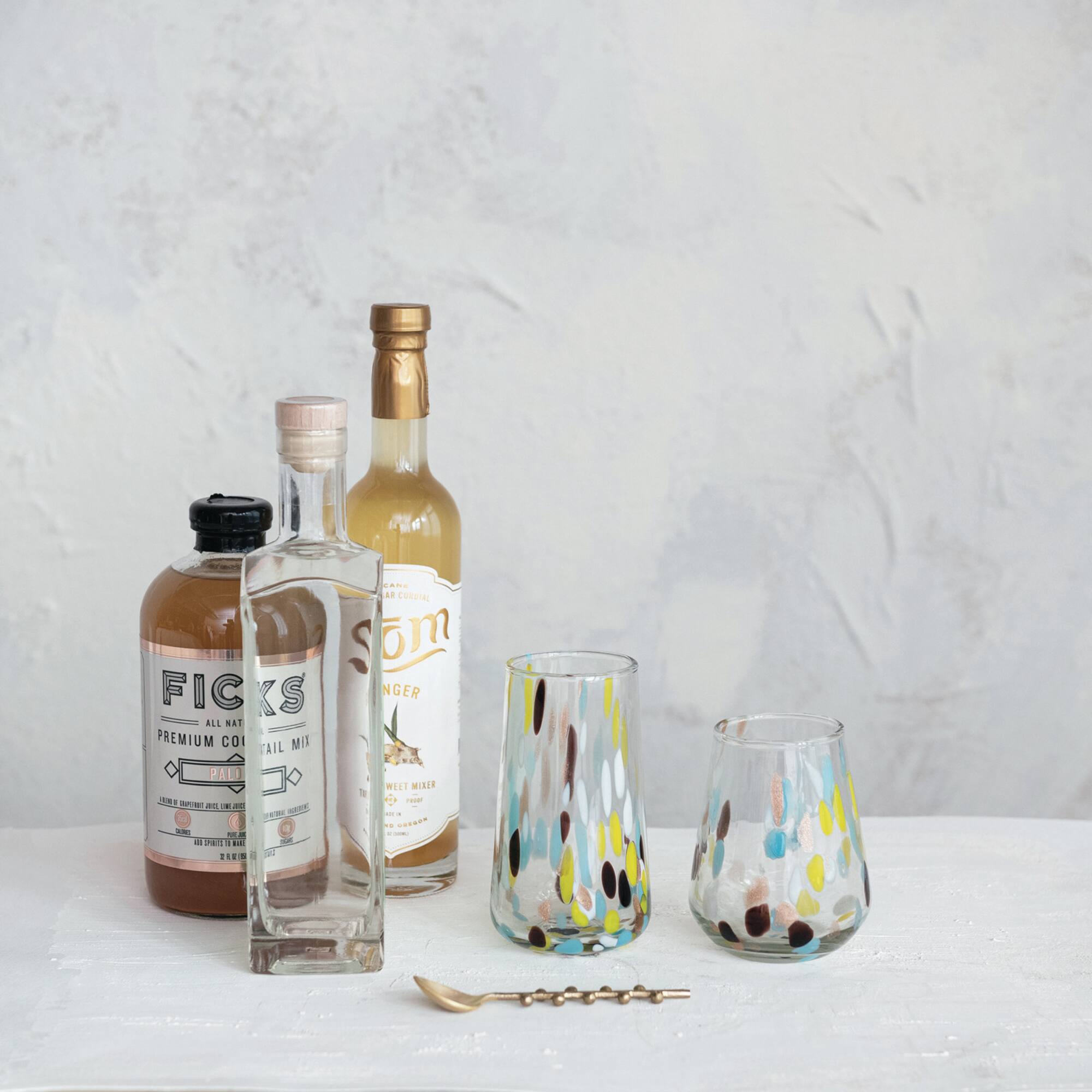 Hello Honey® 12.5oz. Blown Confetti Drinking Glasses, 6ct.